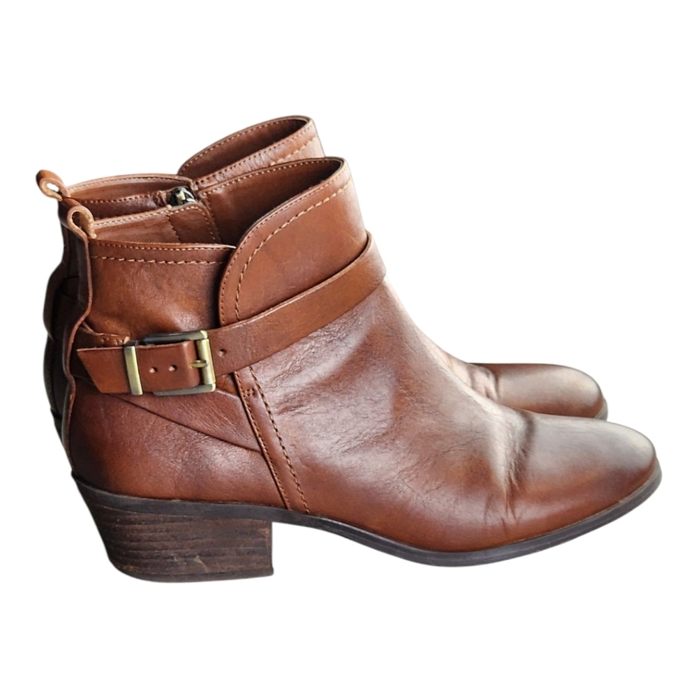 Vince Camuto Brown Leather Ankle Booties